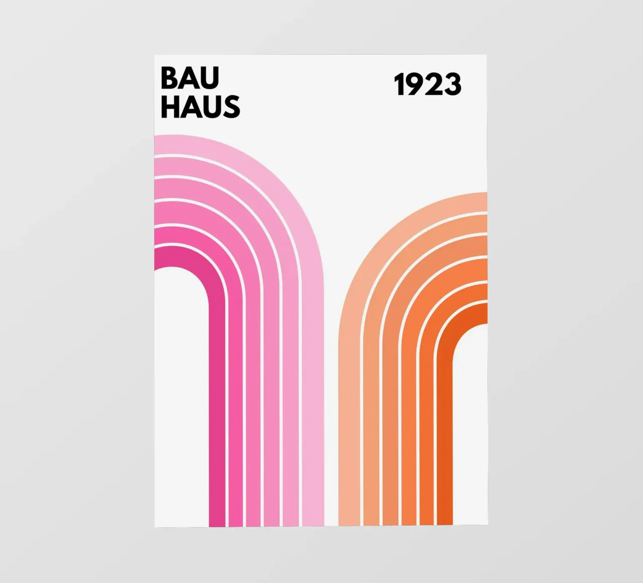 Composizione ad arco minimalista ispirata al Bauhaus con toni decisi telo in pvc da pdigitalprints