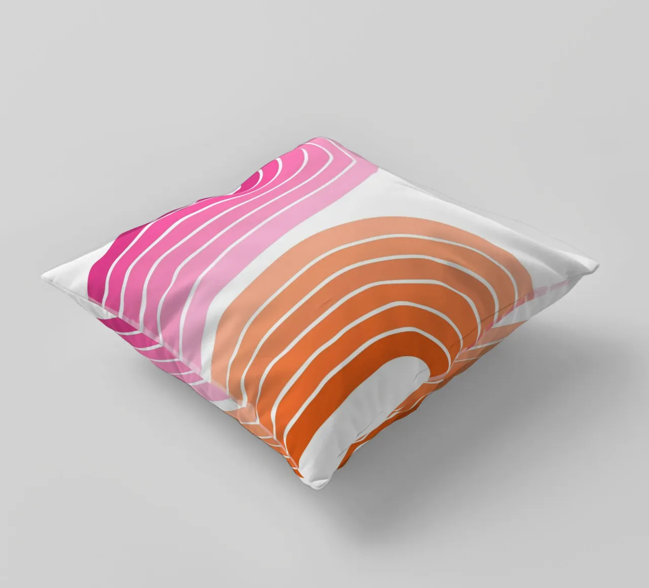 Composizione ad arco minimalista ispirata al Bauhaus con toni decisi cuscino da pdigitalprints