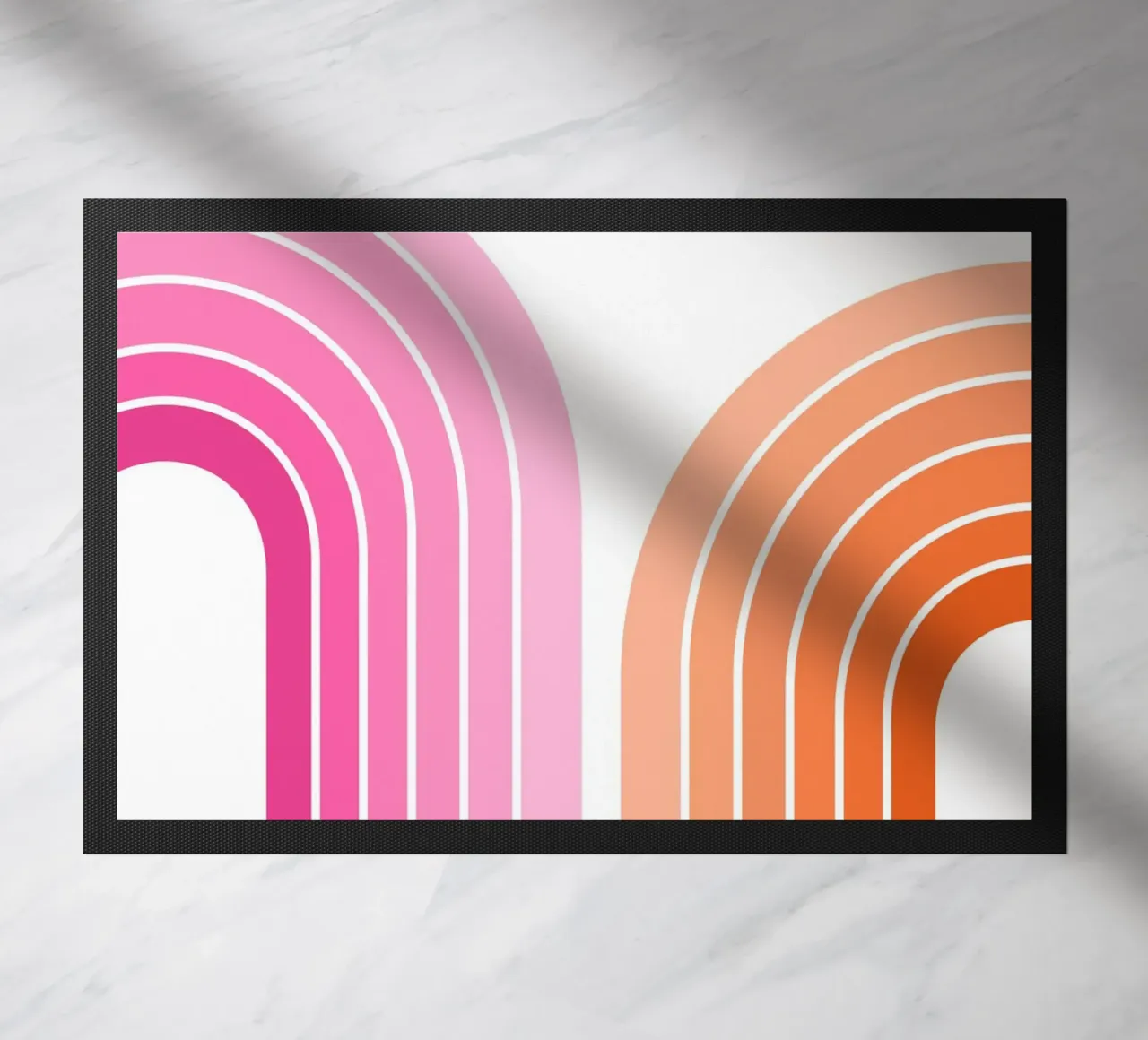 Composizione ad arco minimalista ispirata al Bauhaus con toni decisi zerbino da pdigitalprints