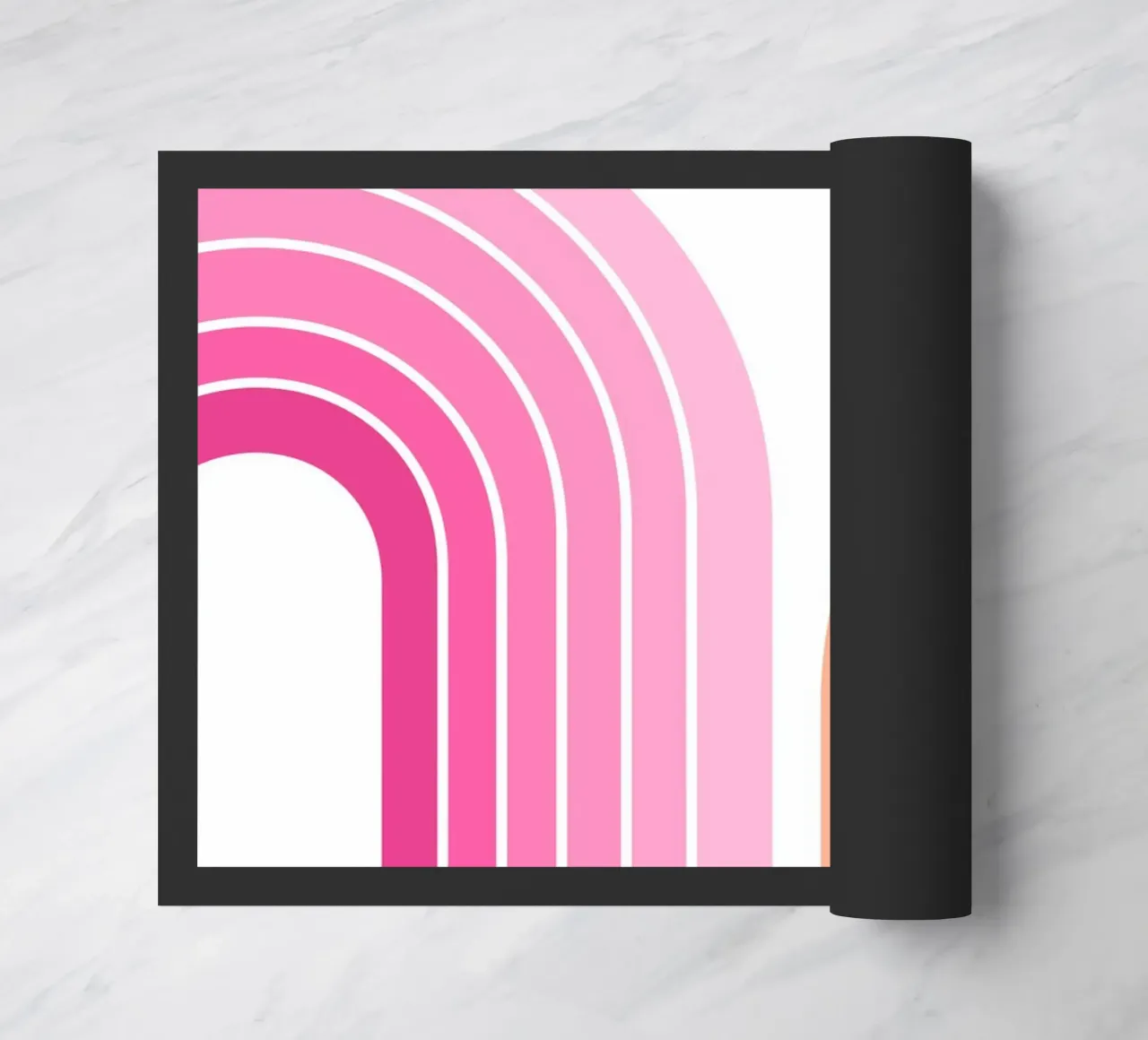 Composizione ad arco minimalista ispirata al Bauhaus con toni decisi zerbino da pdigitalprints