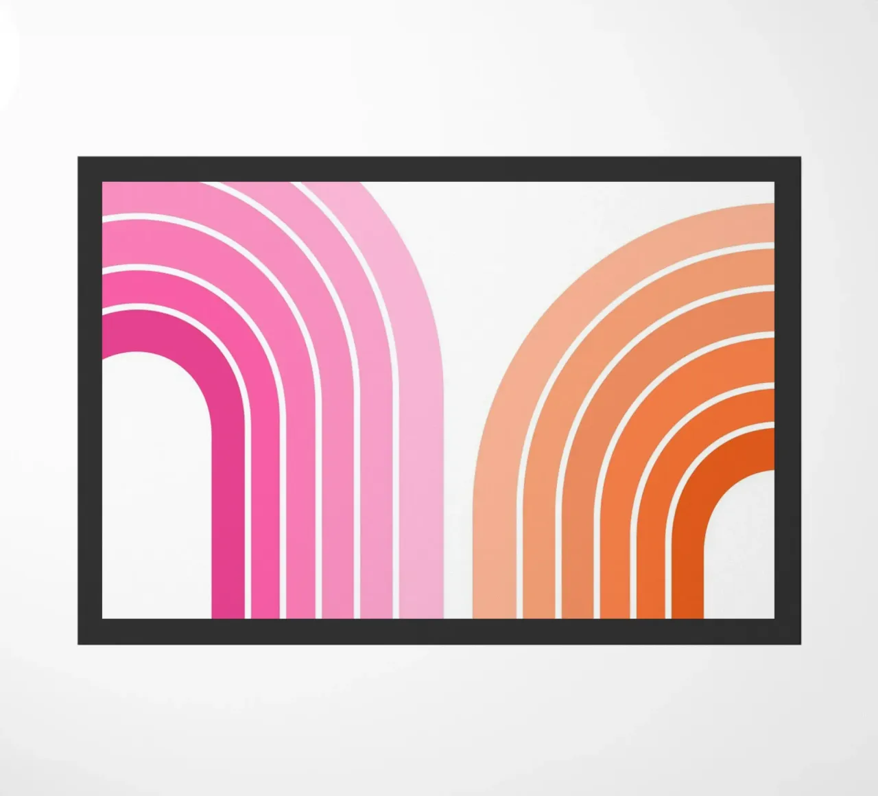Composizione ad arco minimalista ispirata al Bauhaus con toni decisi zerbino da pdigitalprints