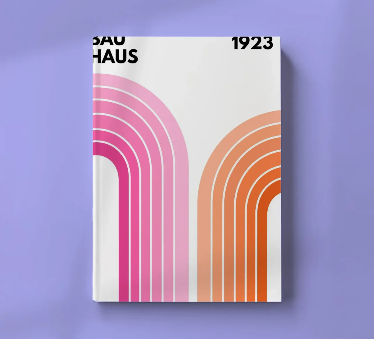 Minimalist Bauhaus Inspired Arch Composition in Bold Tones notebook by pdigitalprints