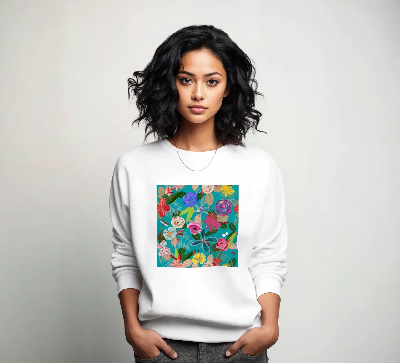 Fleurs botaniques aux couleurs vives sweat de gulsengunel