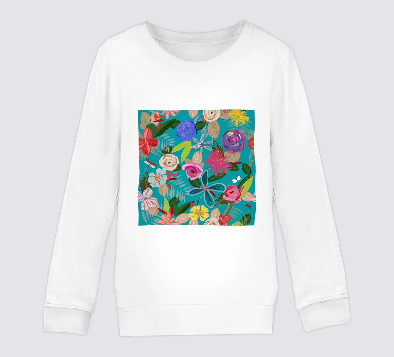 Fiori botanici dai colori vivaci felpa bambino da gulsengunel