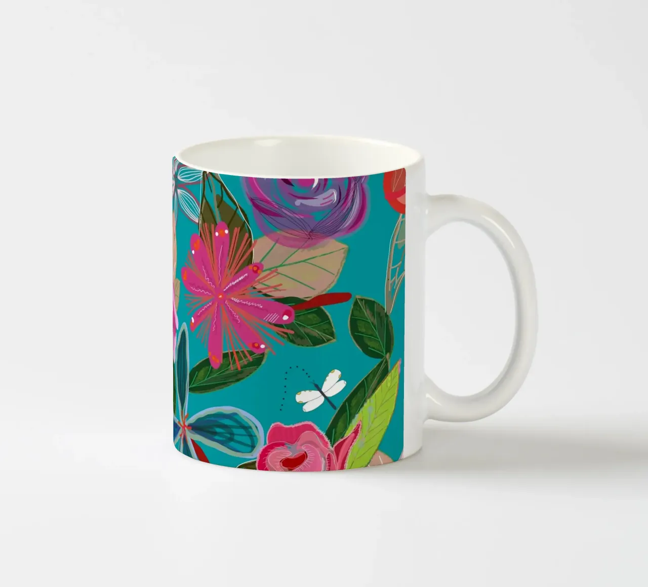Fleurs botaniques aux couleurs vives mug en céramique de gulsengunel