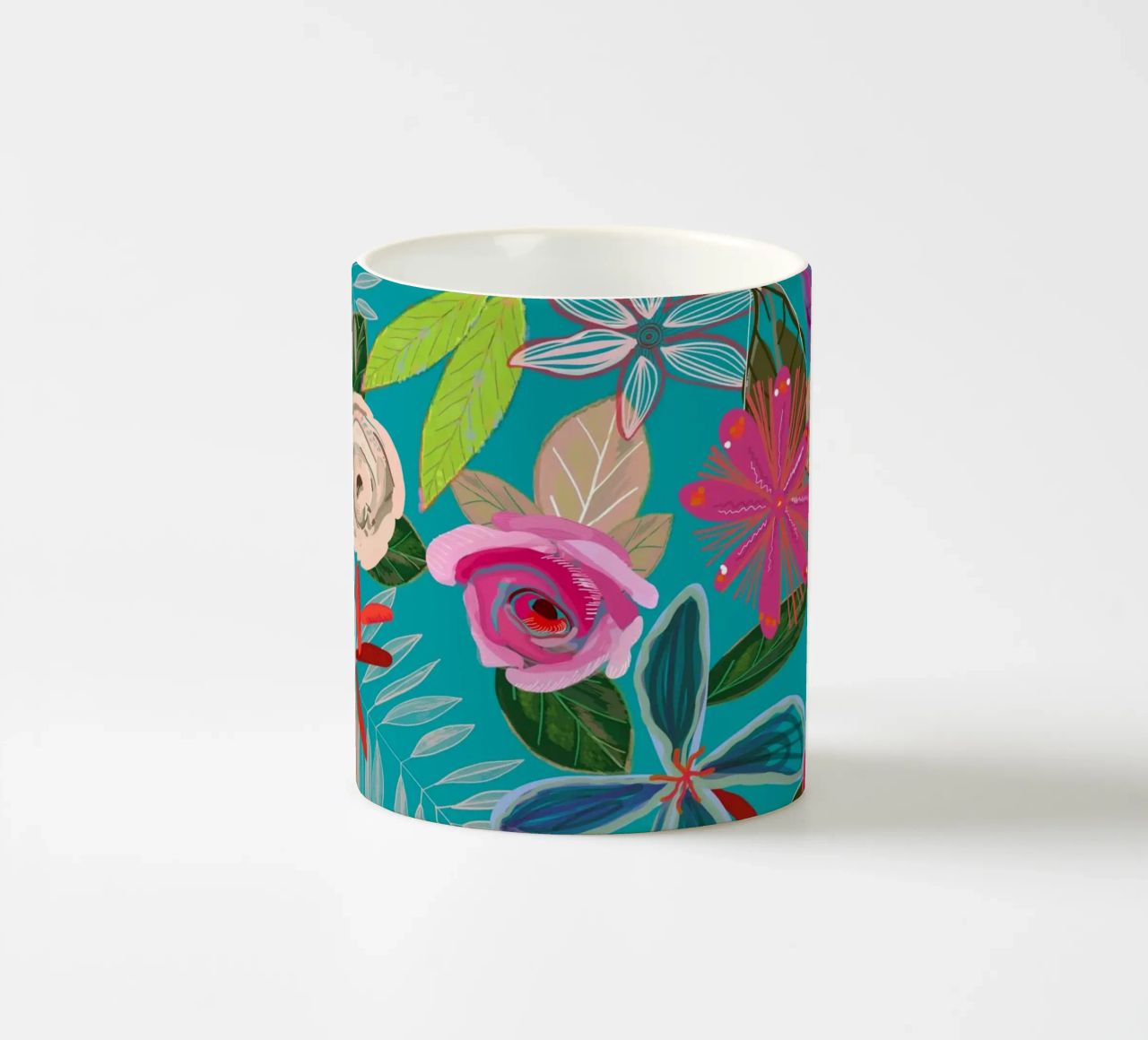 Fiori botanici dai colori vivaci tazza in ceramica da gulsengunel