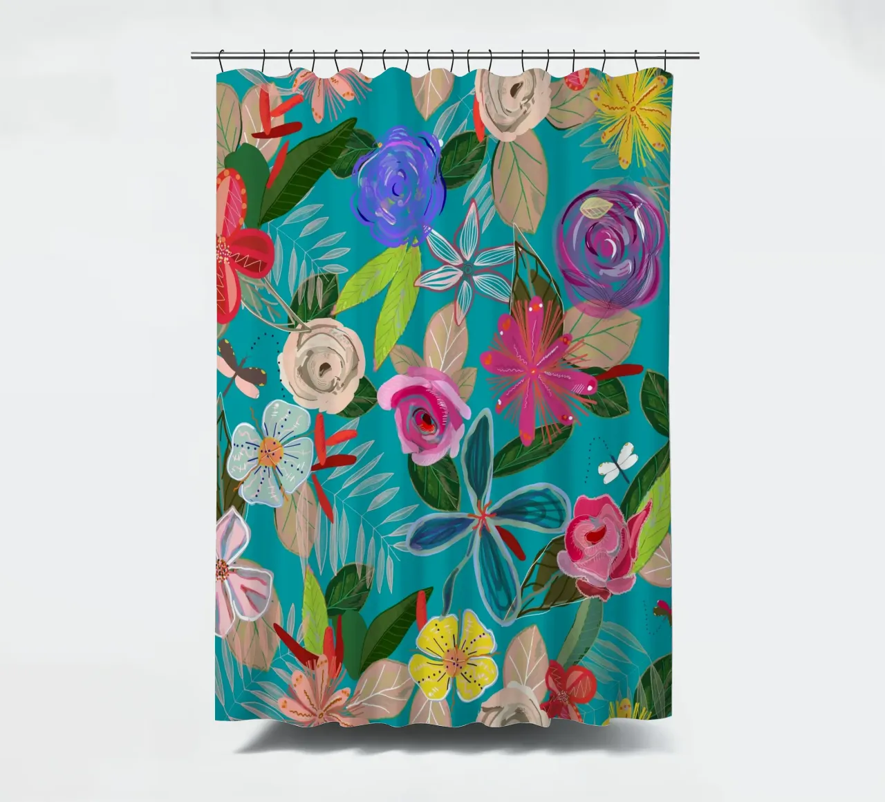 Fiori botanici dai colori vivaci tenda da doccia da gulsengunel
