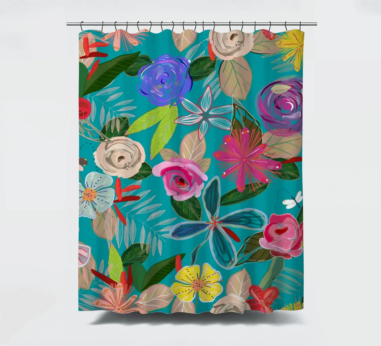 Fiori botanici dai colori vivaci tenda da doccia da gulsengunel