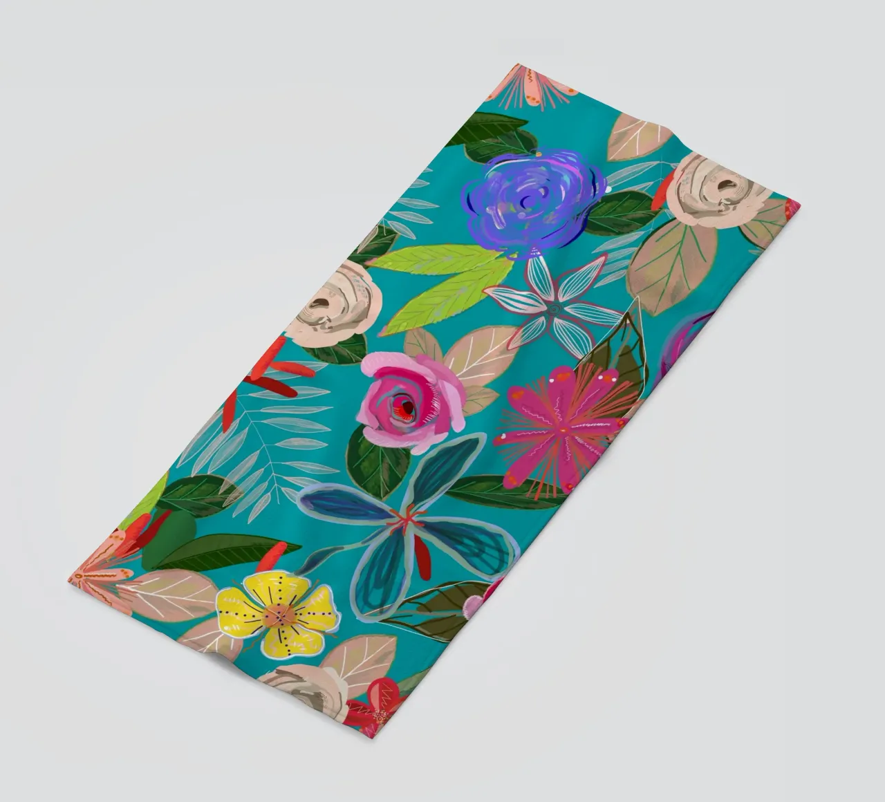 Fiori botanici dai colori vivaci telo mare da gulsengunel