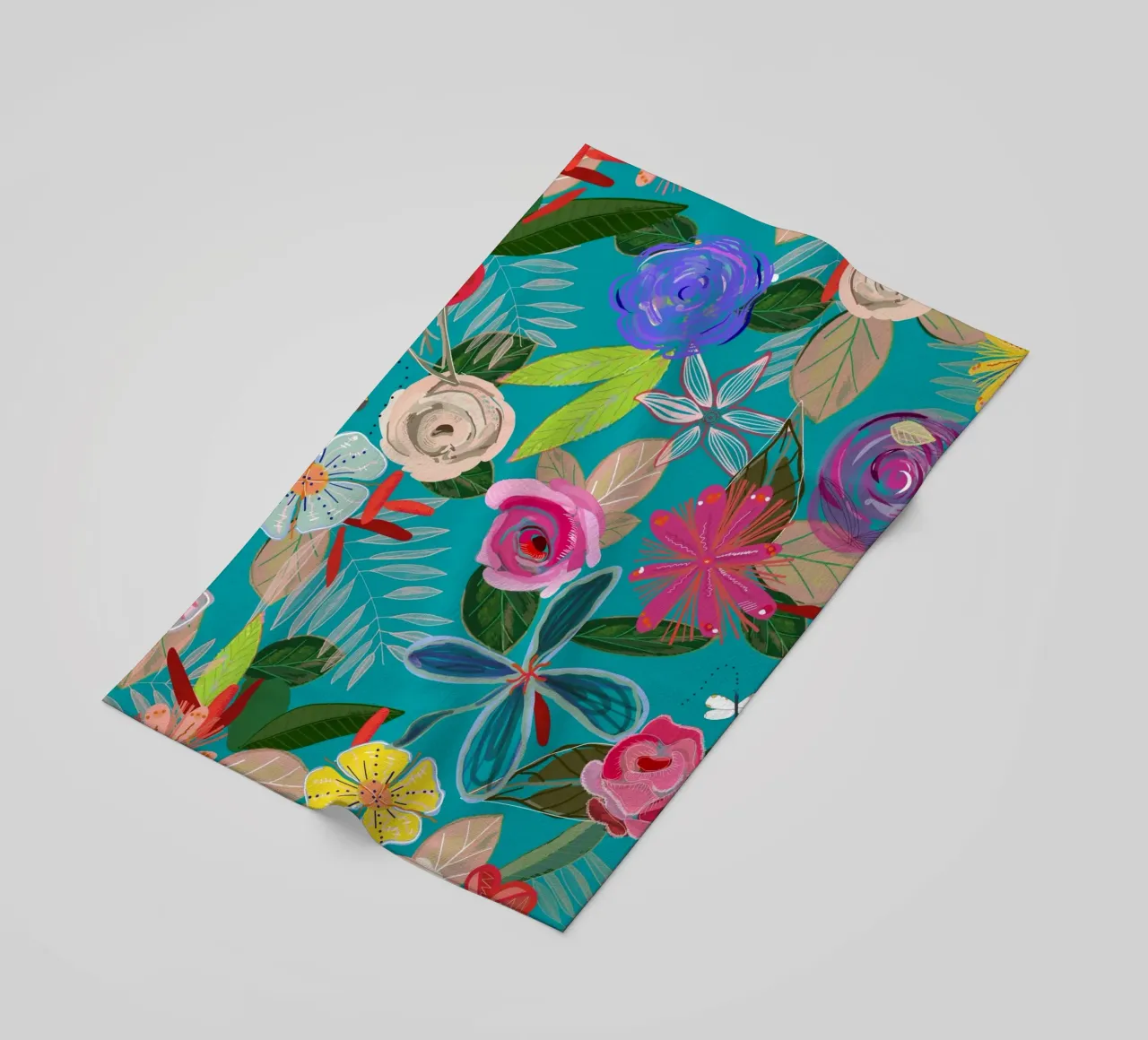 Fiori botanici dai colori vivaci telo mare da gulsengunel