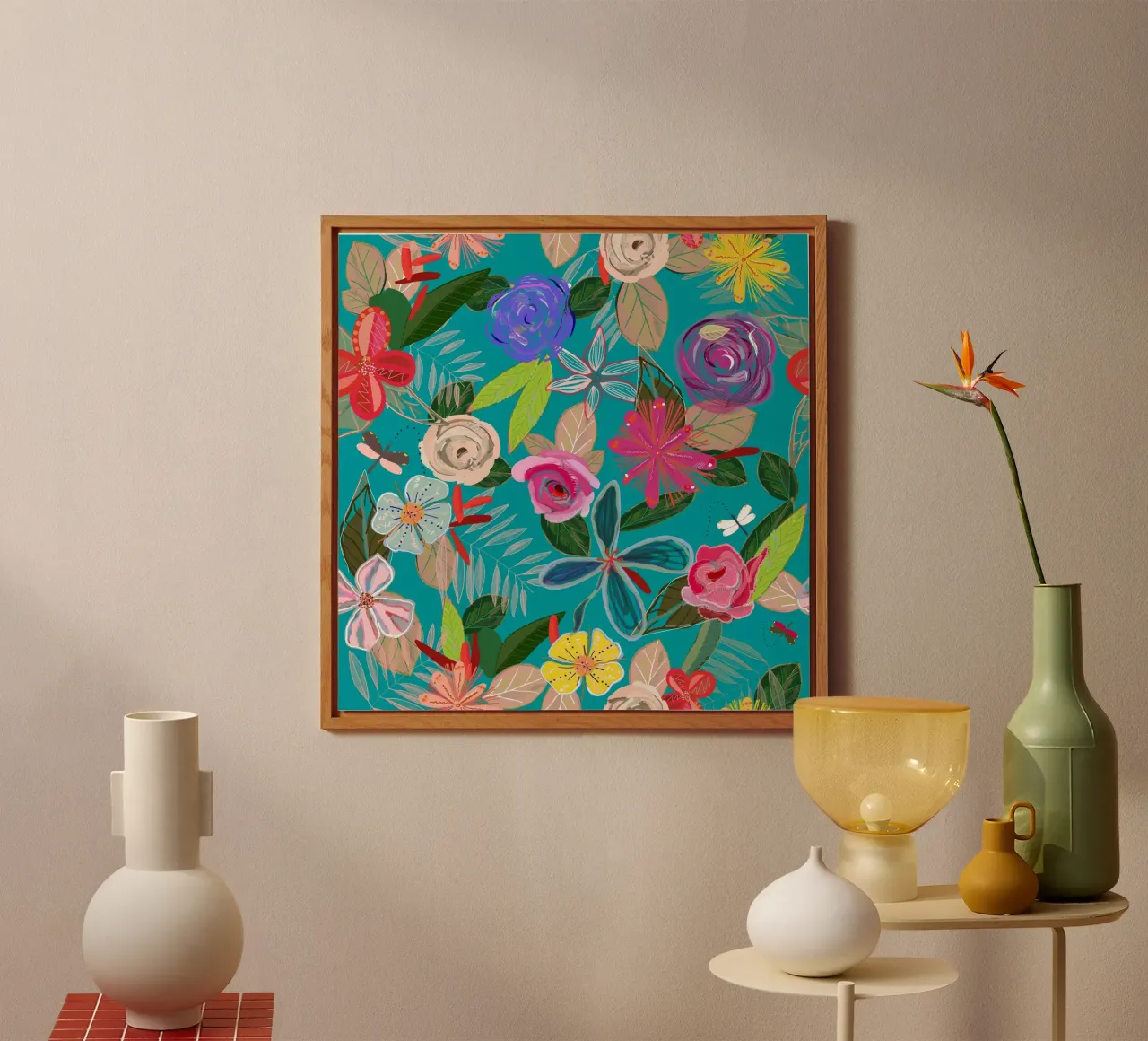 Fiori botanici dai colori vivaci alluminio dibond da gulsengunel