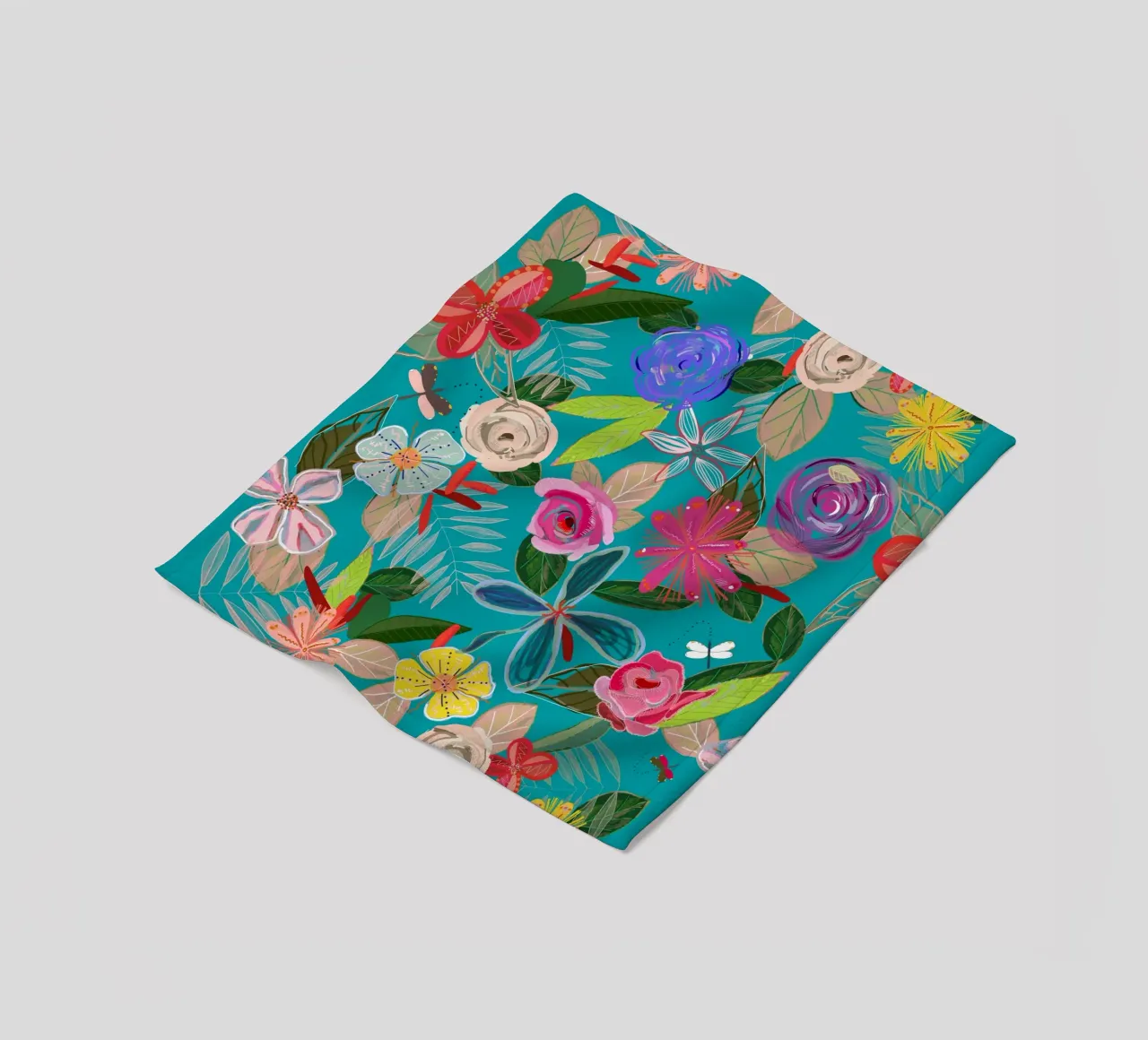 Fiori botanici dai colori vivaci coperta in pile da gulsengunel