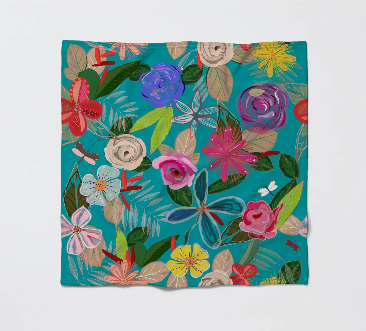Fiori botanici dai colori vivaci coperta in pile da gulsengunel