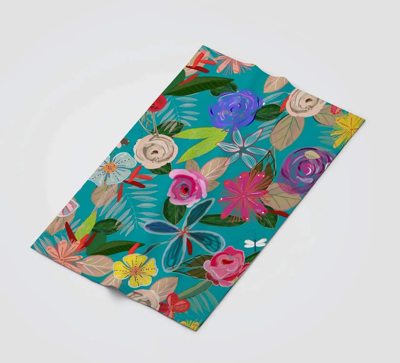 Fiori botanici dai colori vivaci coperta in pile da gulsengunel