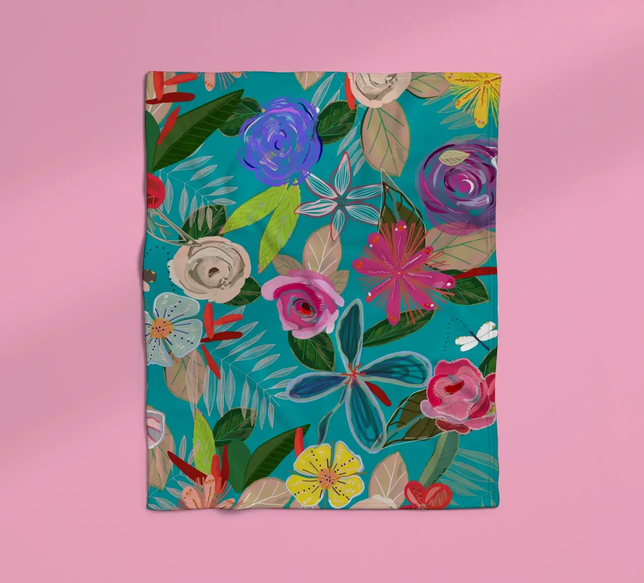 Fiori botanici dai colori vivaci coperta in pile da gulsengunel