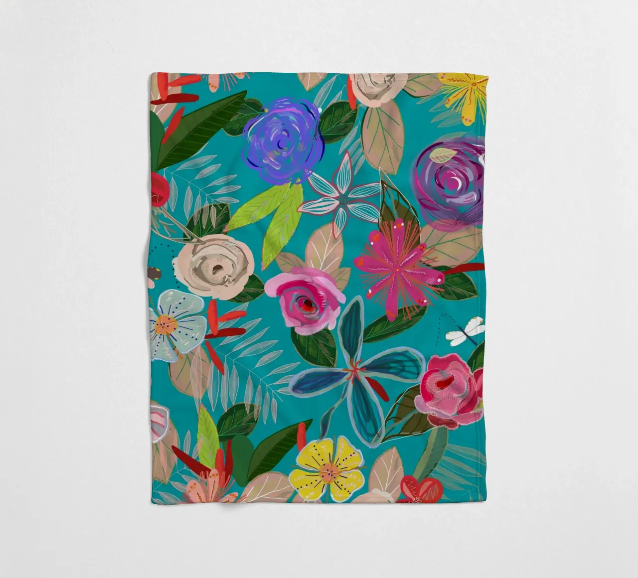 Fiori botanici dai colori vivaci coperta in pile da gulsengunel