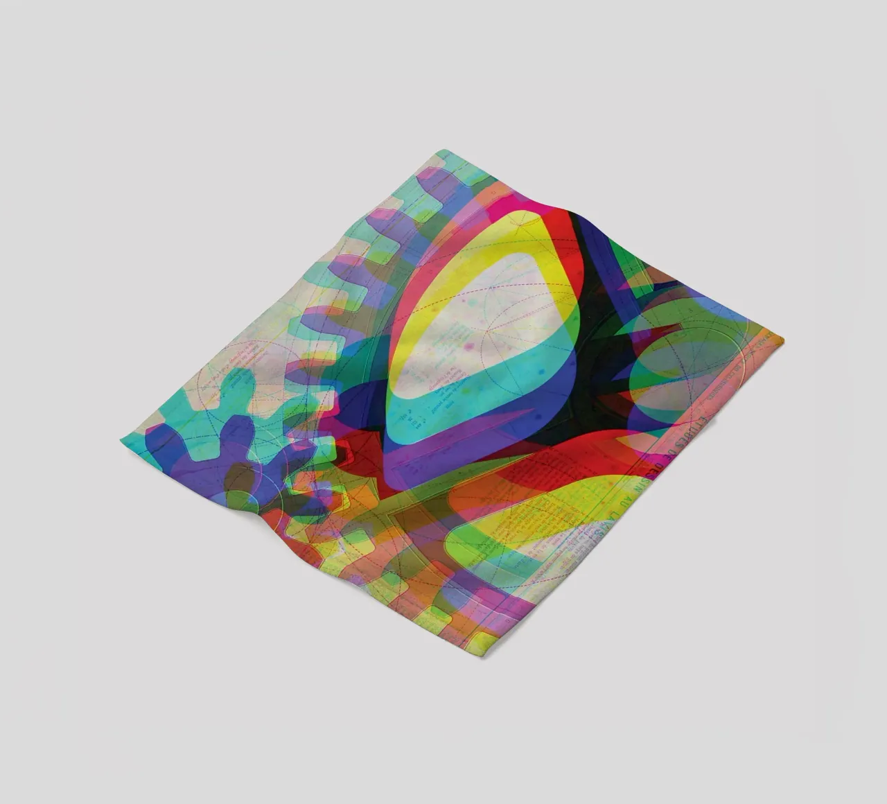 Cog & Color | Press Play Art Print Remix fleece blanket by Press Play Art Prints
