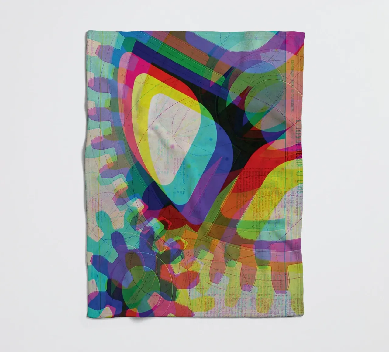 Cog & Color | Press Play Art Print Remix fleece blanket by Press Play Art Prints