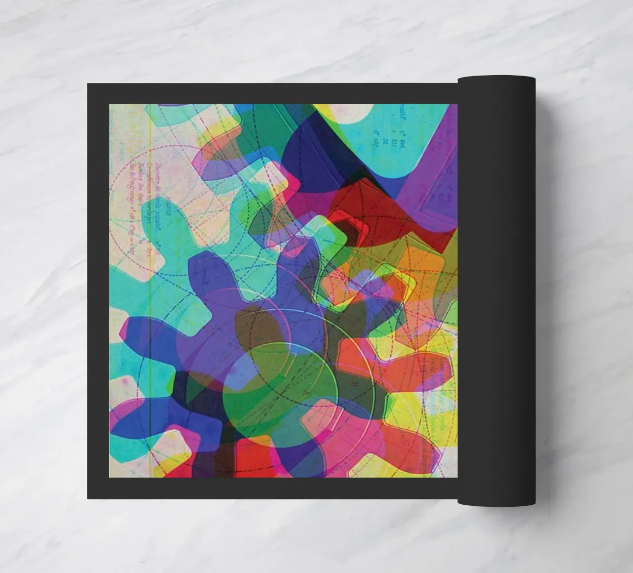 Cog & Color | Press Play Art Print Remix doormat by Press Play Art Prints