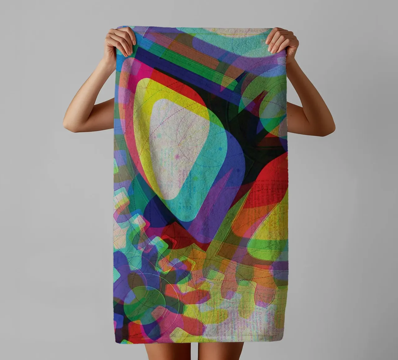 Cog & Color | Press Play Art Print Remix serviette de bain de Press Play Art Prints