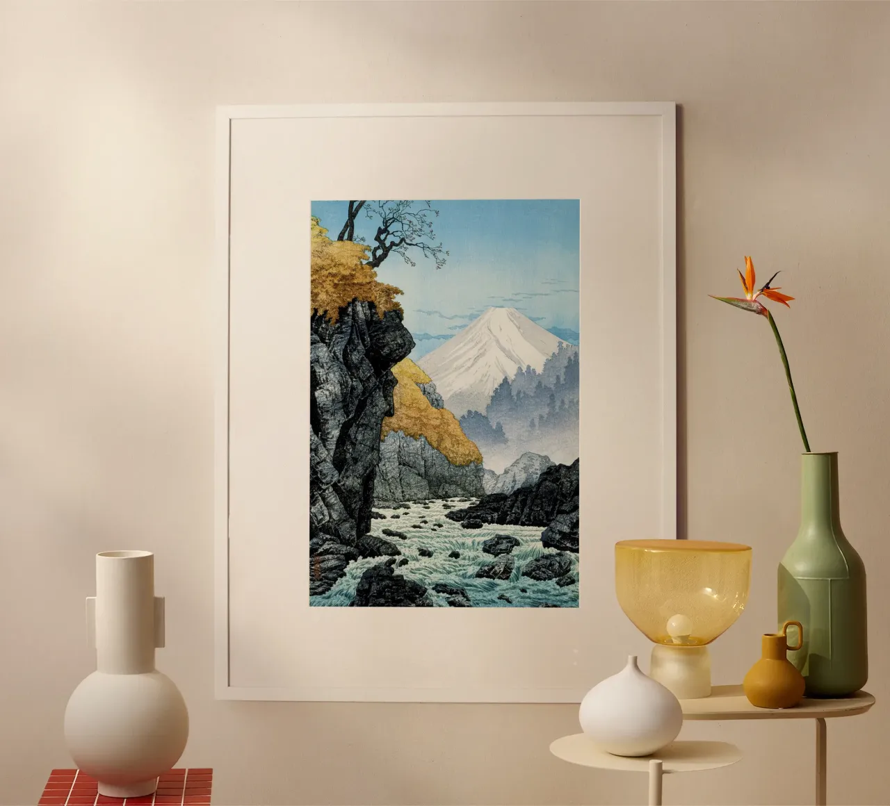 Piedi del monte Ashitaka (1932) di Hiroaki Takahashi poster con telaio in plastica da Venus Art