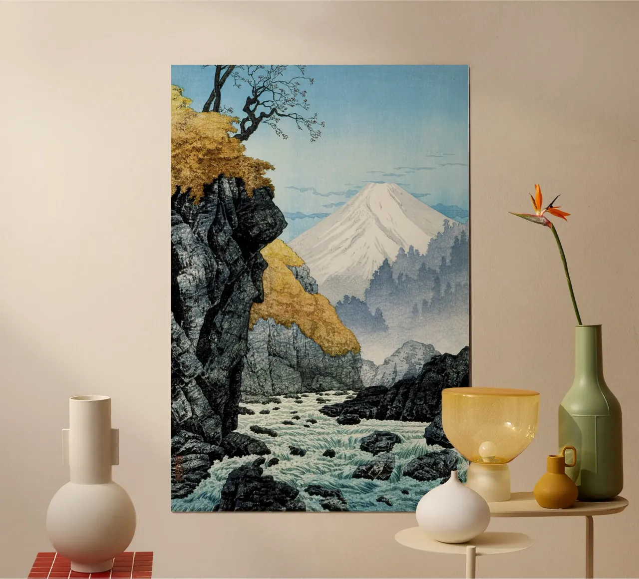 Piedi del monte Ashitaka (1932) di Hiroaki Takahashi poster con telaio in plastica da Venus Art