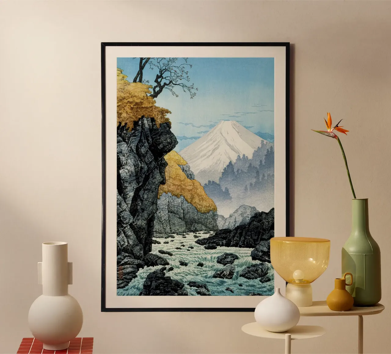 Piedi del monte Ashitaka (1932) di Hiroaki Takahashi poster con telaio in plastica da Venus Art