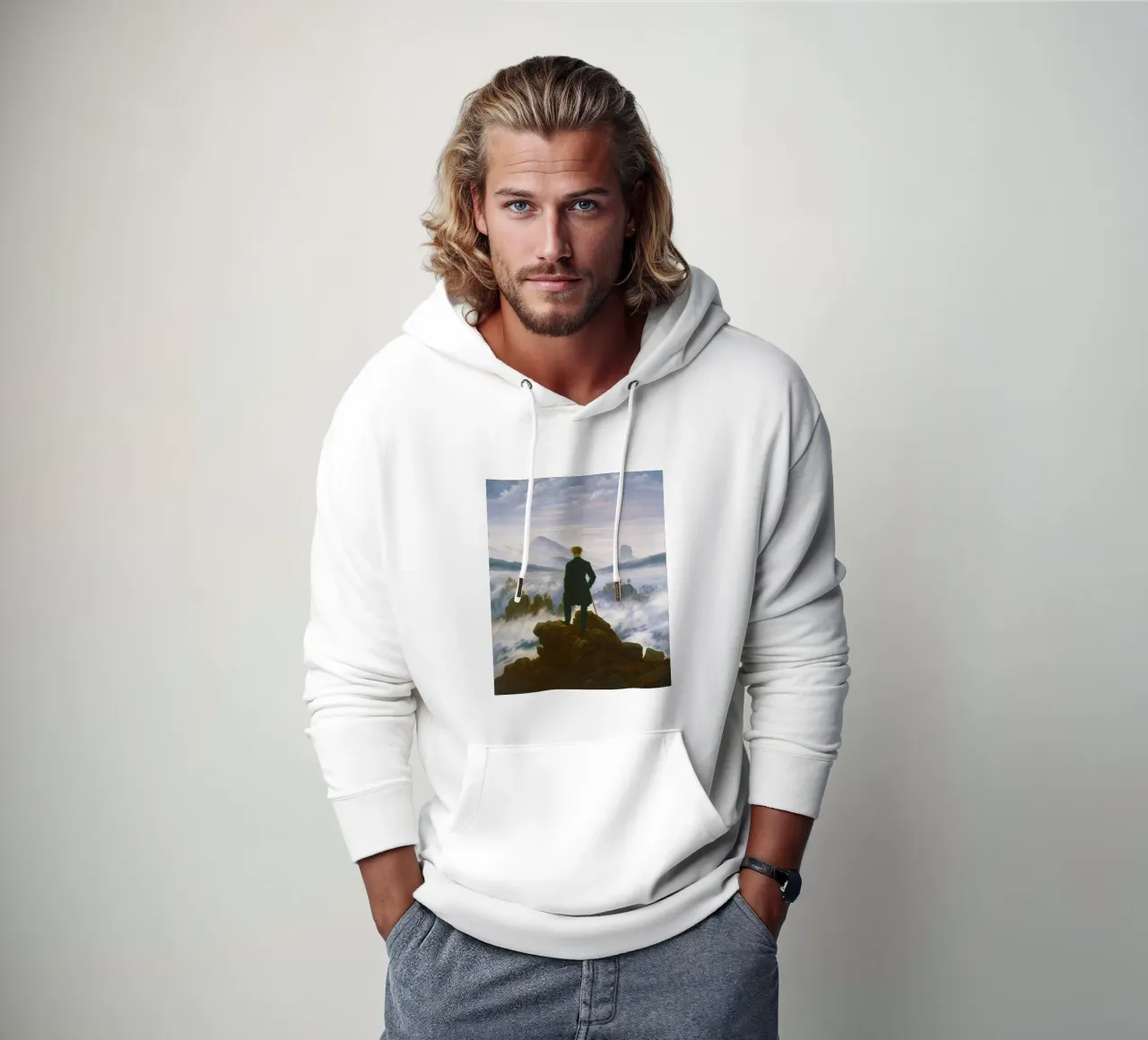 Errante sobre el mar de niebla de Caspar David Friedrich sudadera con capucha de Classic Art Prints