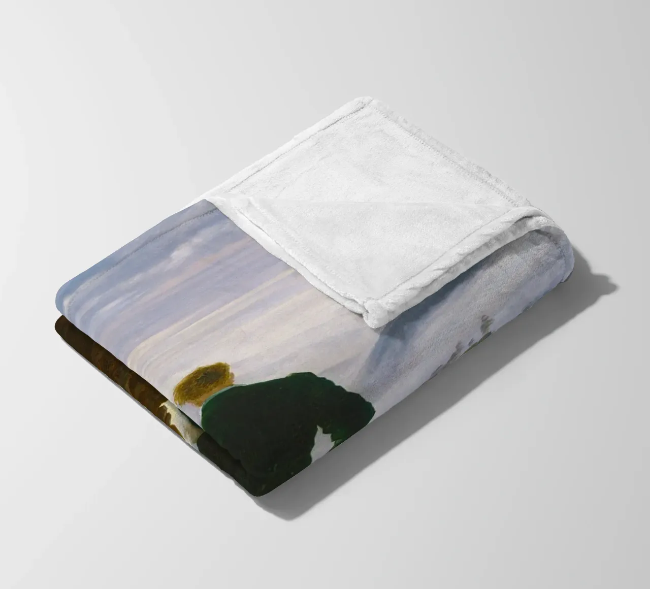 Wanderer above the Sea of Fog by Caspar David Friedrich fleece blanket by Classic Art Prints