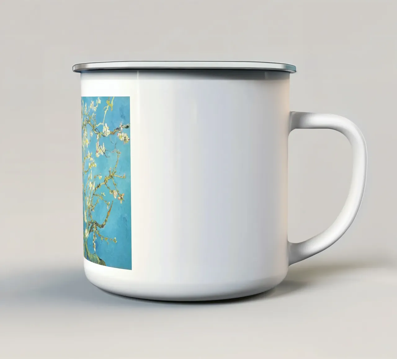 Mandorlo in fiore di Vincent van Gogh tazza in smalto da Classic Art Prints