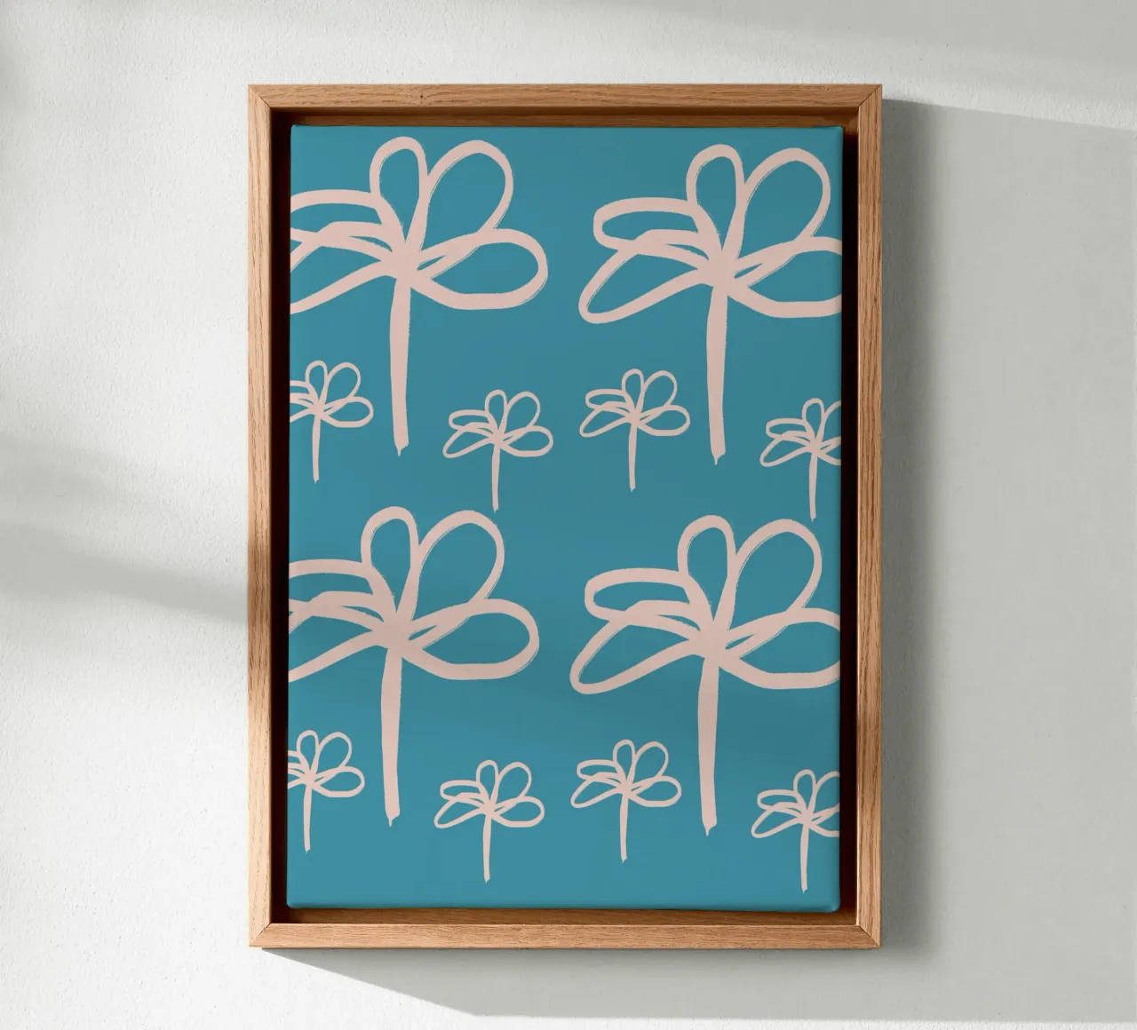Floral Retro No 01 tela con Cornice a cassetta da treechild