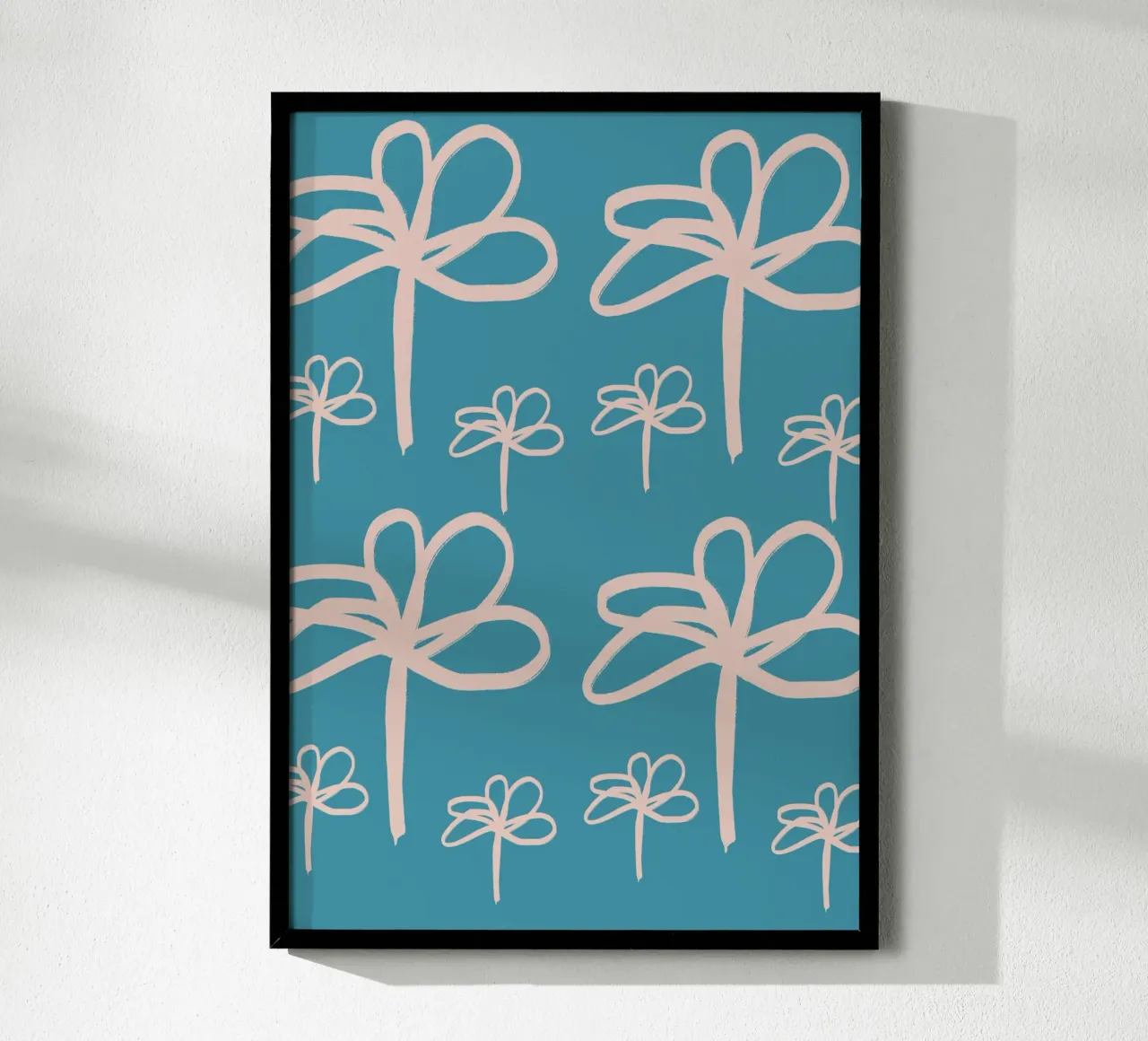 Floral Retro No 01 poster con telaio in plastica da treechild