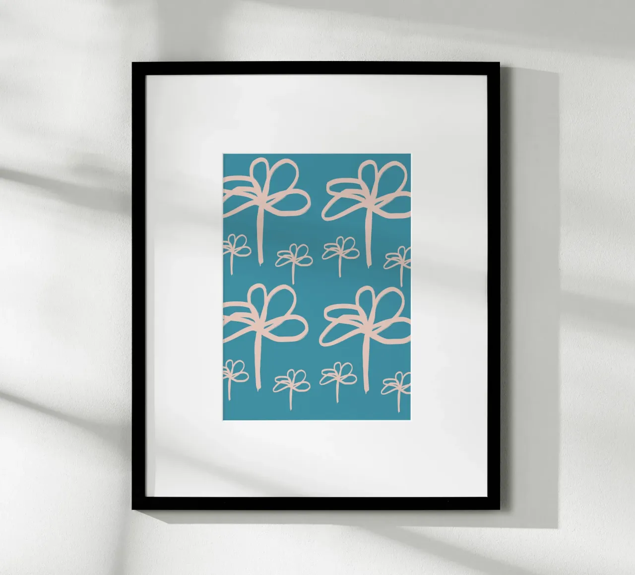 Floral Retro No 01 poster con telaio in plastica da treechild