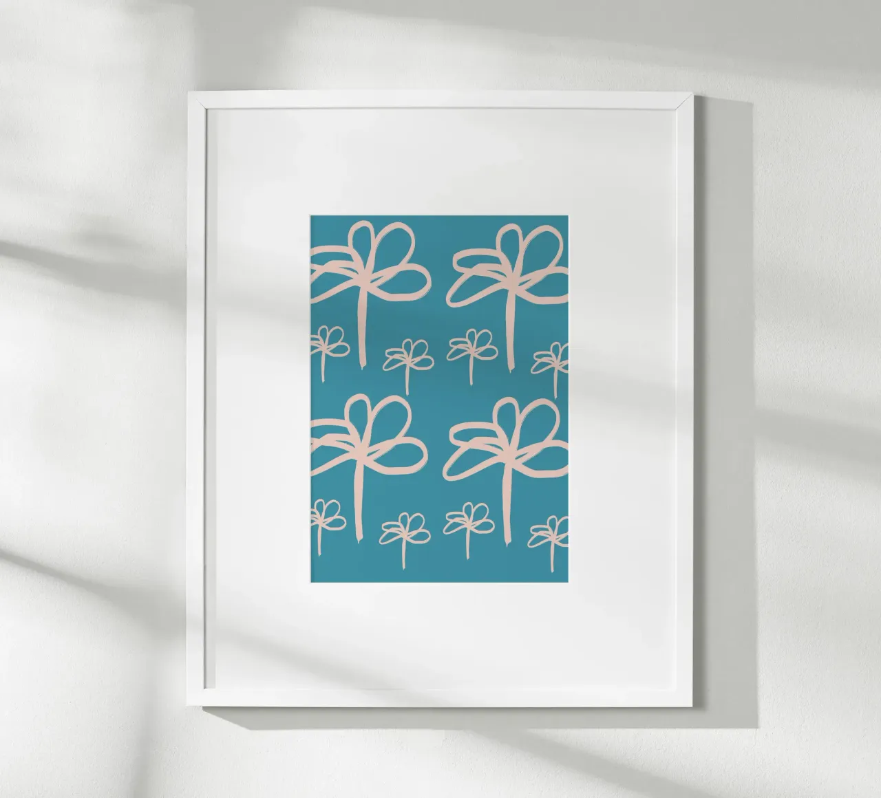 Floral Retro No 01 poster con telaio in plastica da treechild
