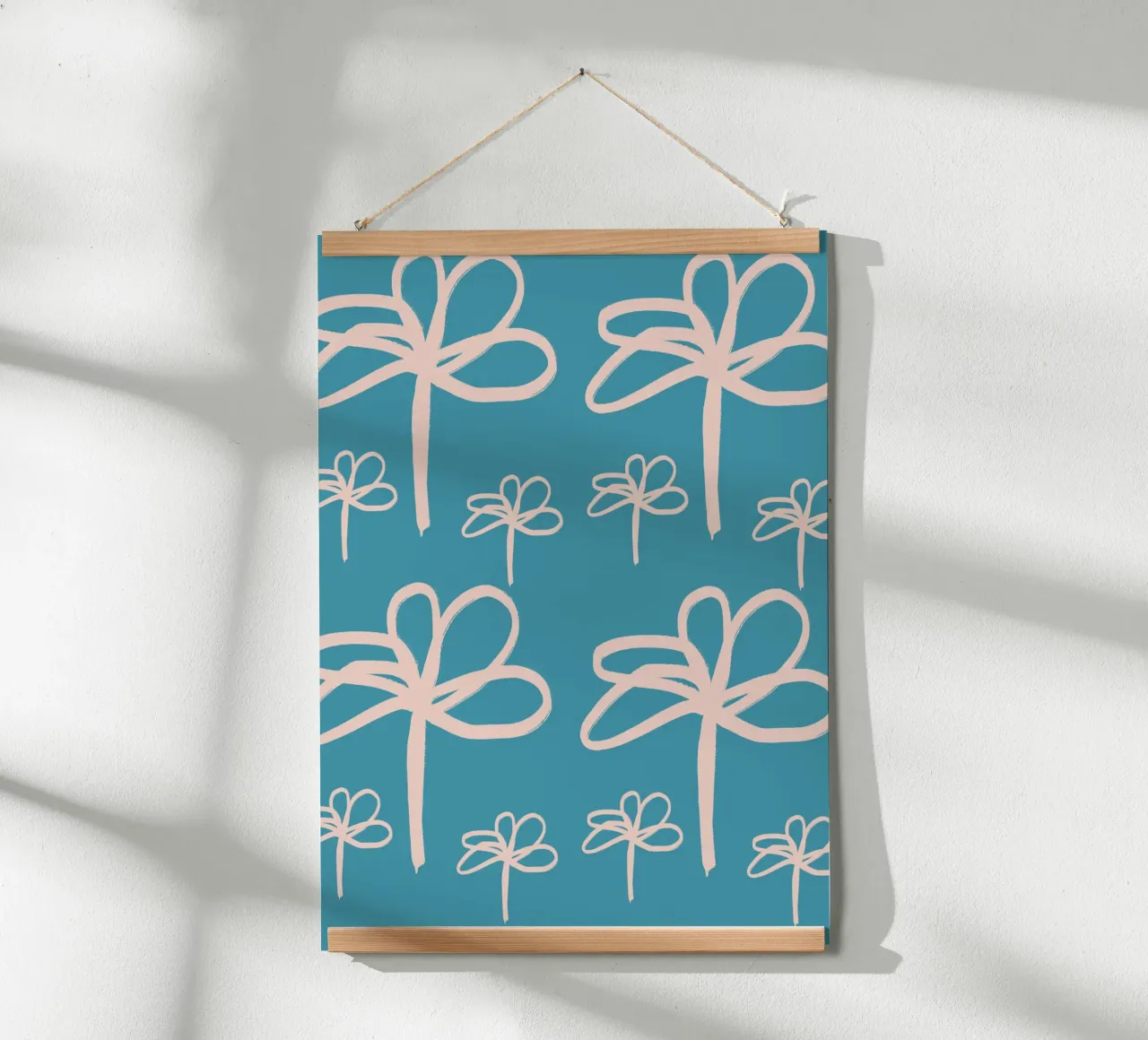 Floral Retro No 01 poster con telaio in plastica da treechild