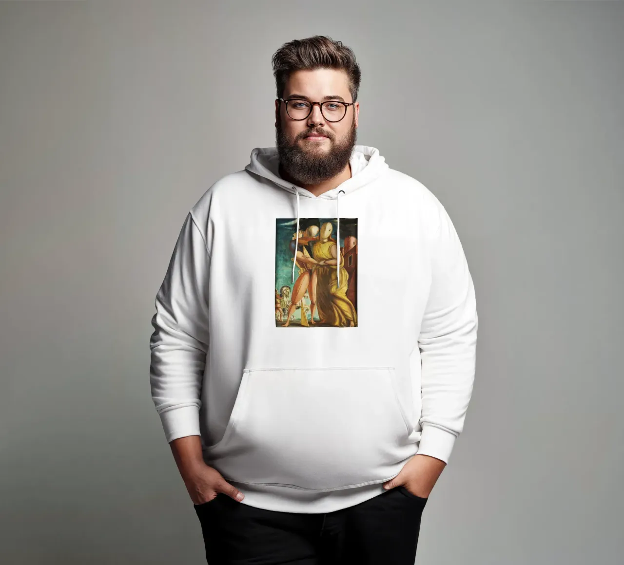 Hector and Andromache by Giorgio de Chirico hoodie by Classic Art Prints