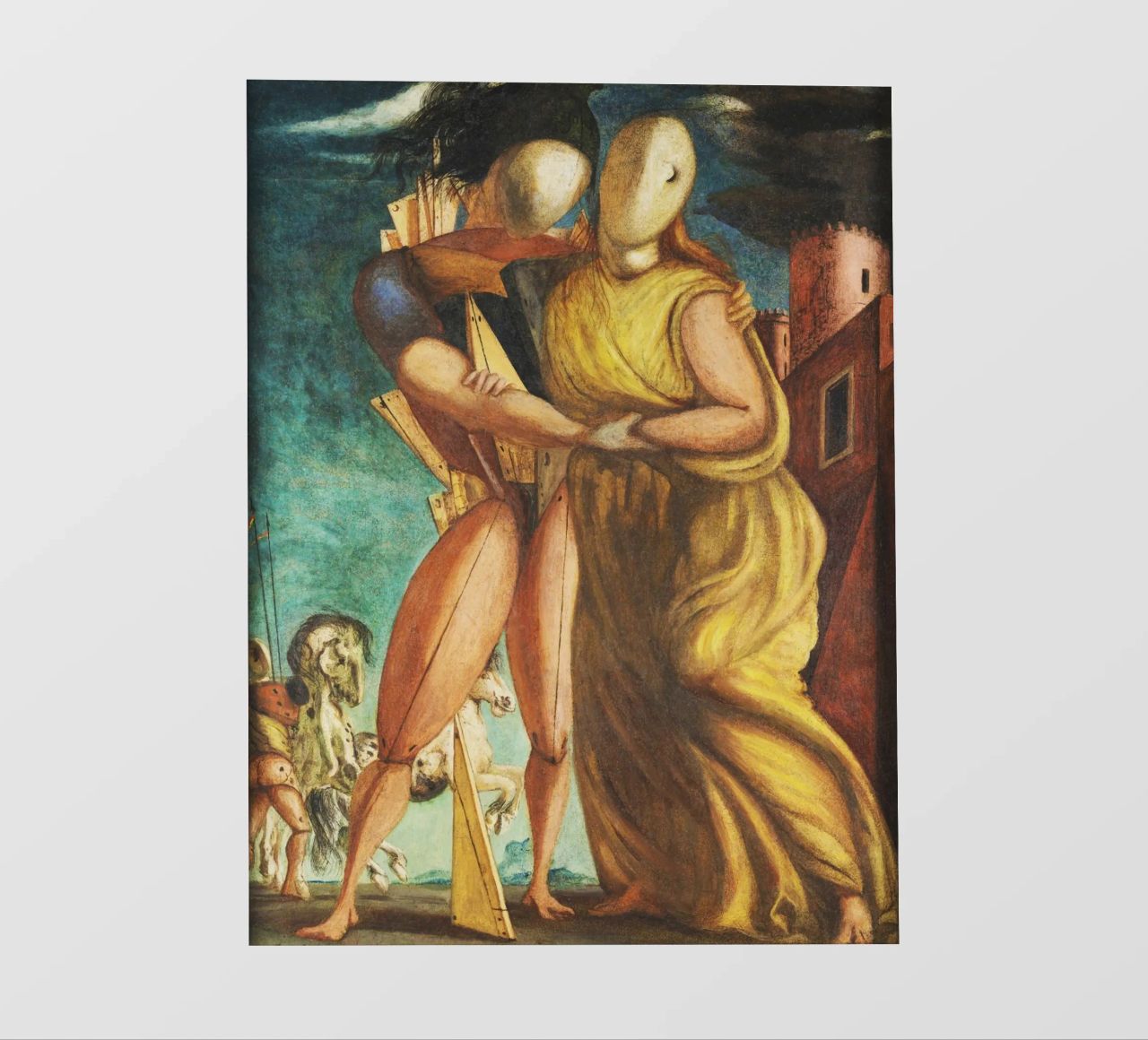 Ettore e Andromaca by Giorgio de Chirico pellicola backlit da Classic Art Prints