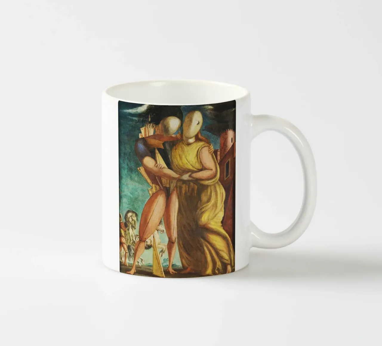 Hektor und Andromache von Giorgio de Chirico Keramik Tasse von Classic Art Prints