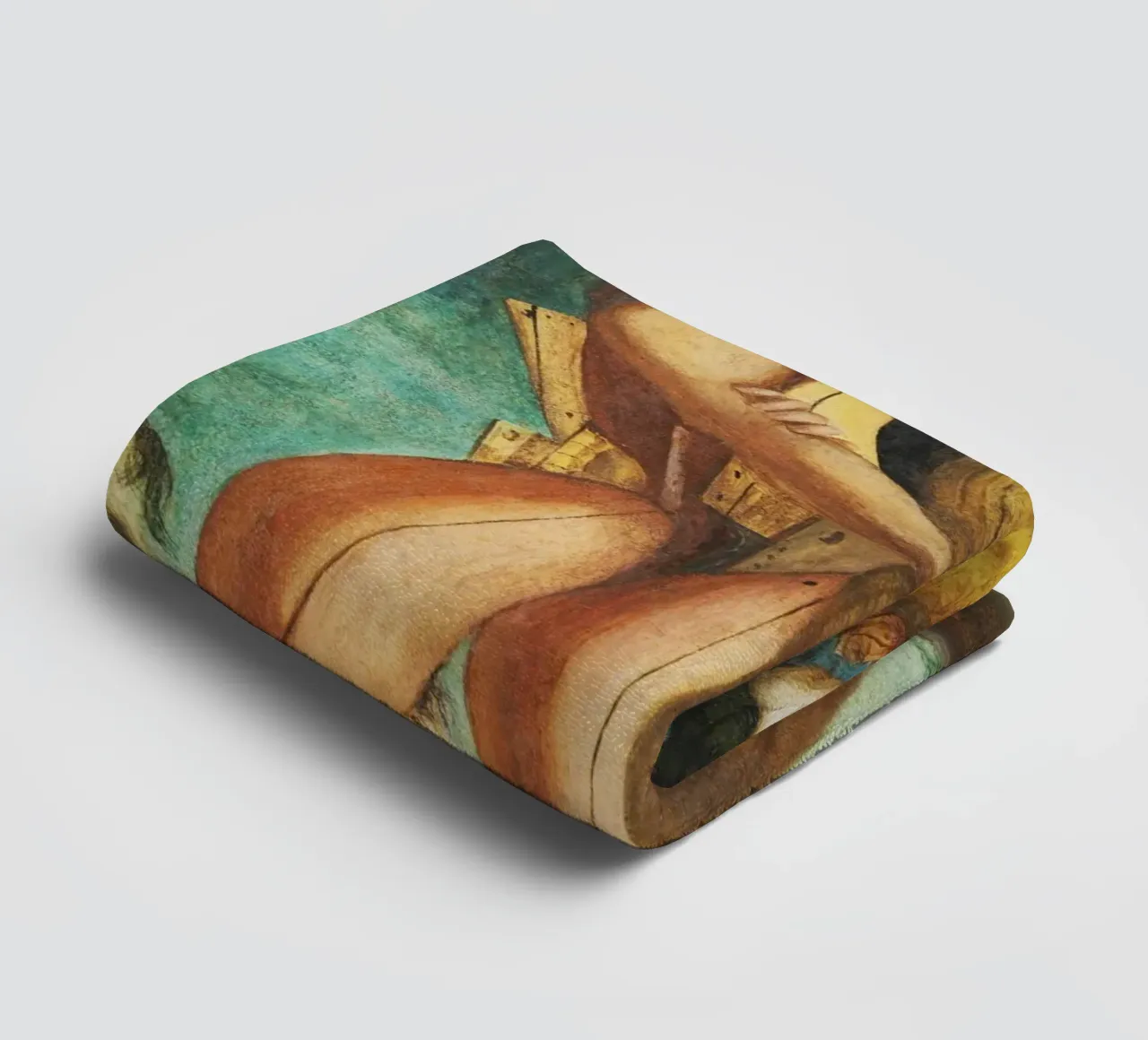 Hector and Andromache by Giorgio de Chirico towel by Classic Art Prints