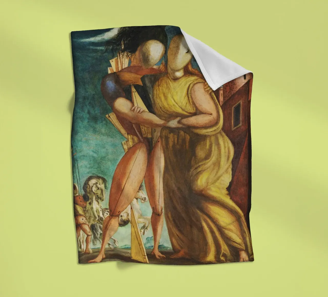 Héctor y Andrómaca de Giorgio de Chirico manta de franela de Classic Art Prints