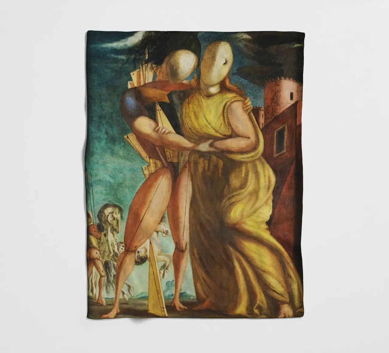 Ettore e Andromaca by Giorgio de Chirico coperta in pile da Classic Art Prints