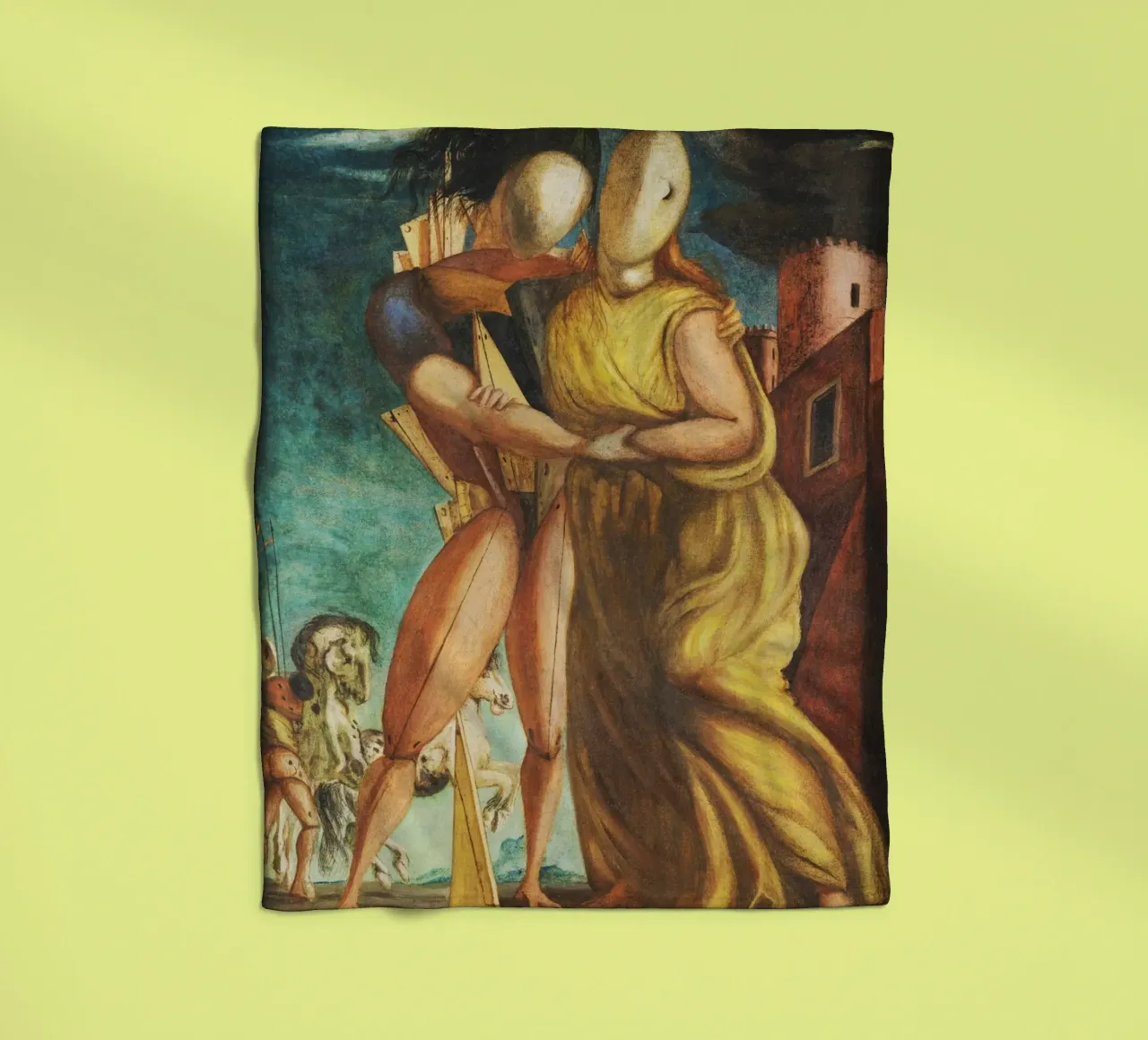 Héctor y Andrómaca de Giorgio de Chirico manta de franela de Classic Art Prints