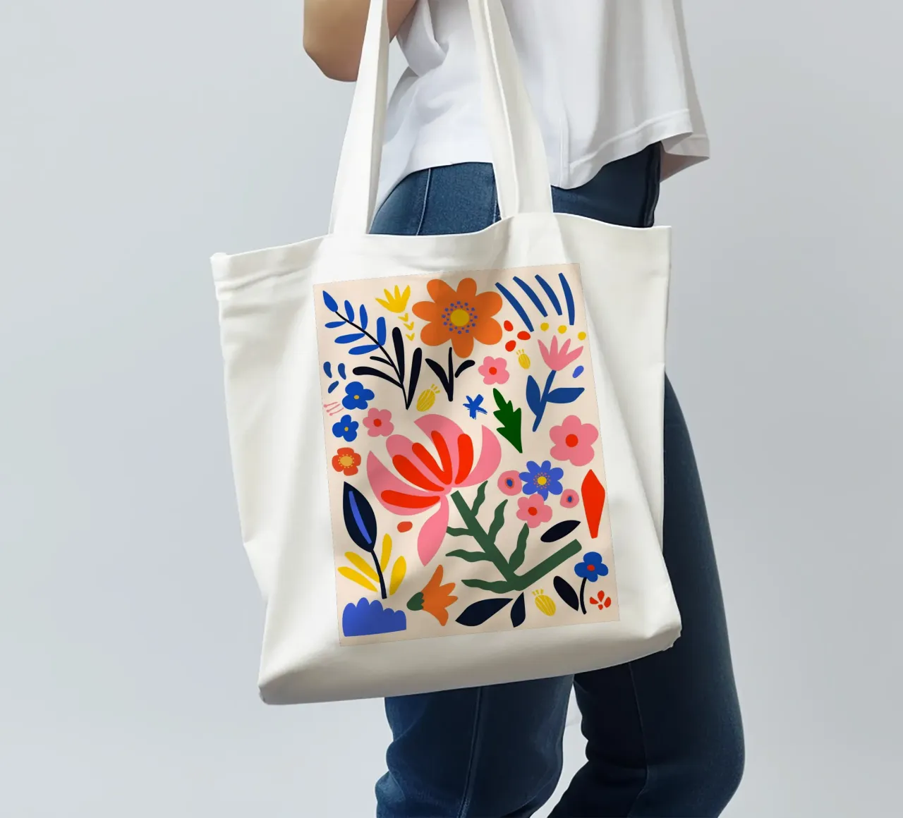 Colorful flowers borsa in juta da LisaArtes