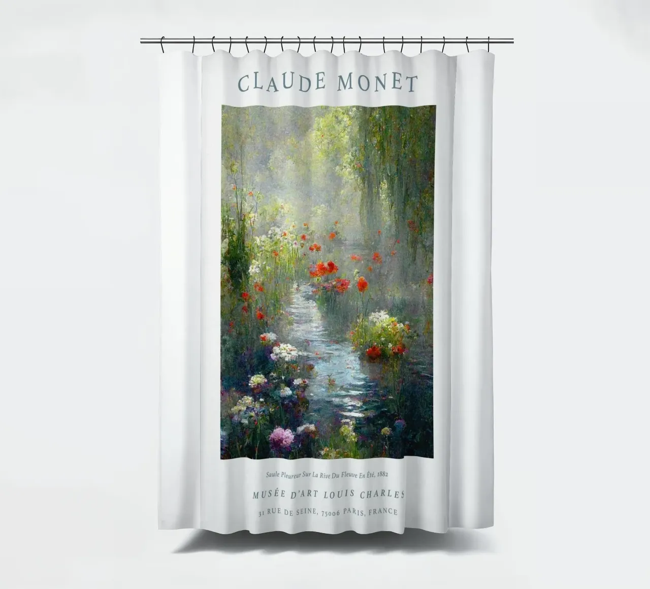 fiume pianta vita flora all'aperto claude monet tenda da doccia da belong shop