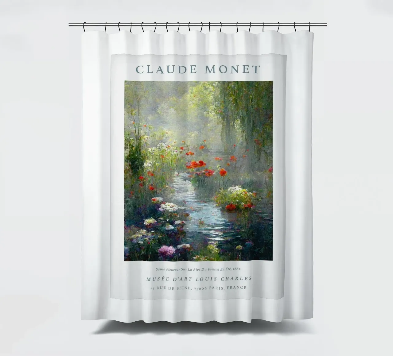 fiume pianta vita flora all'aperto claude monet tenda da doccia da belong shop