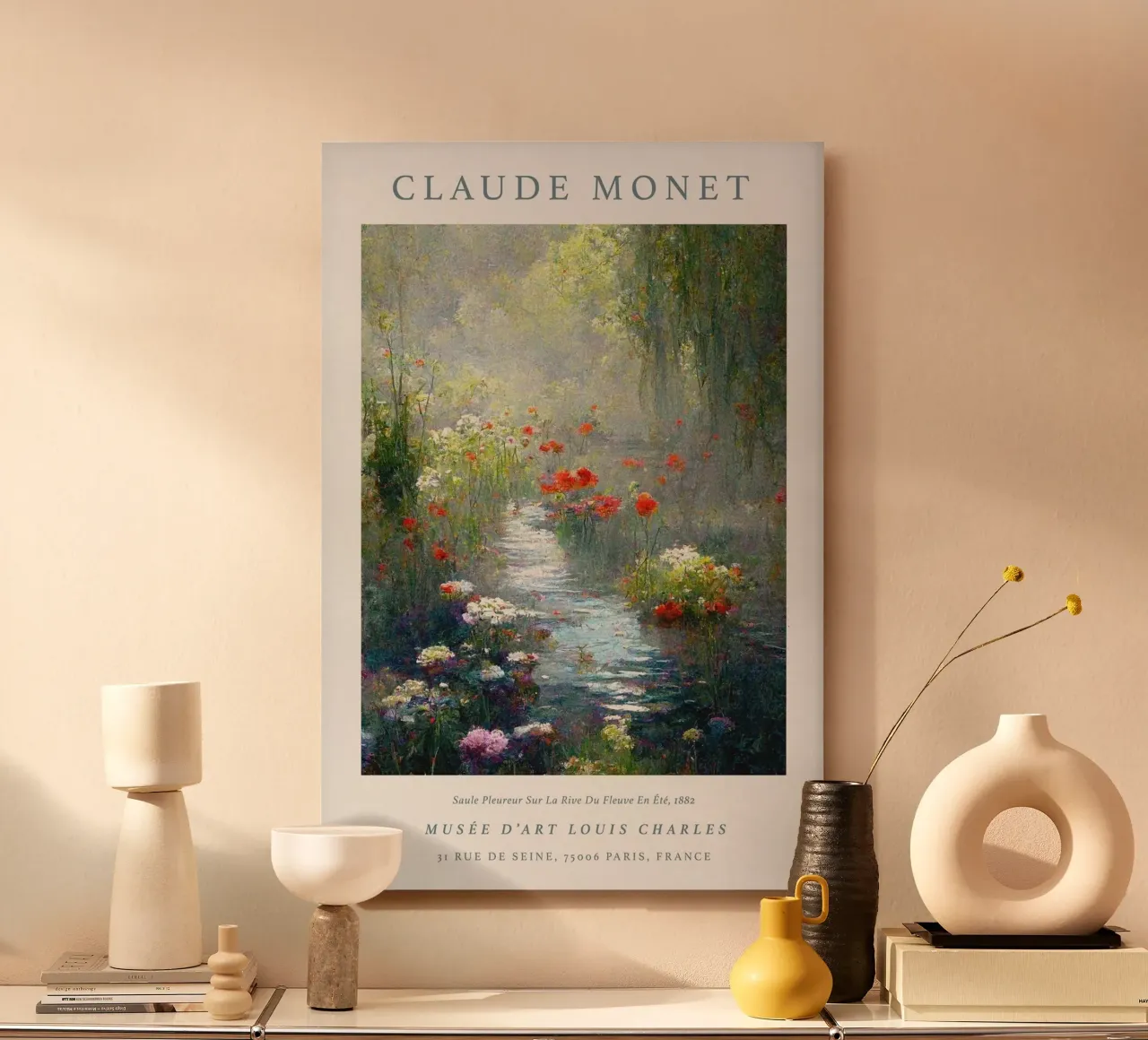 fiume pianta vita flora all'aperto claude monet alluminio dibond da belong shop