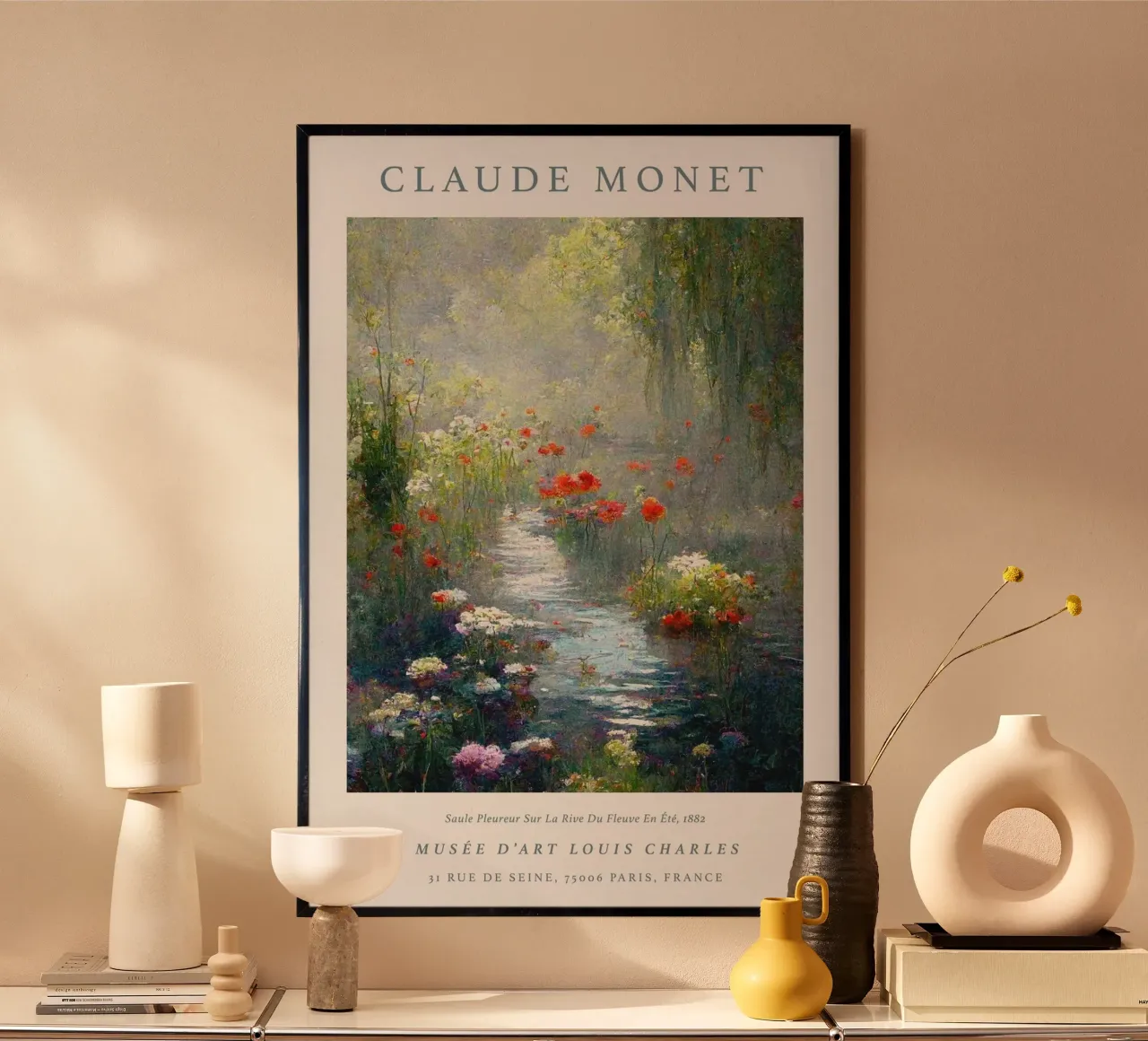 fiume pianta vita flora all'aperto claude monet carta hahnemühle da belong shop