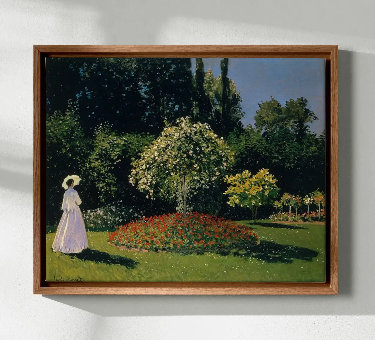 tuin schilderachtige vrouw rust claude monet canvas met Baklijst van belong shop