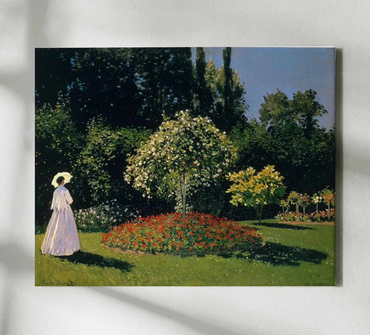 tuin schilderachtige vrouw rust claude monet canvas met Baklijst van belong shop