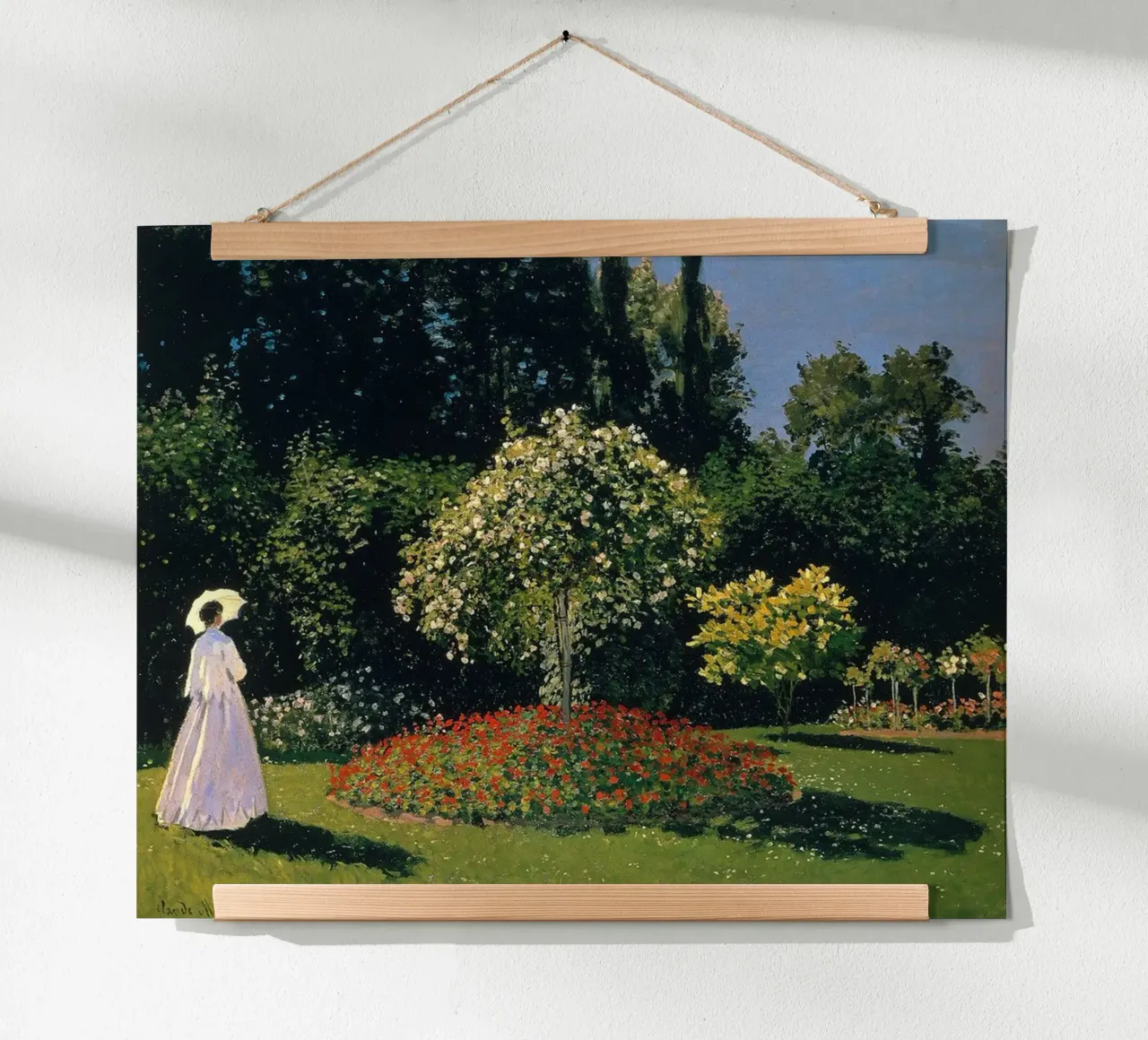 giardino scenico donna tranquillità claude monet poster con telaio in legno da belong shop